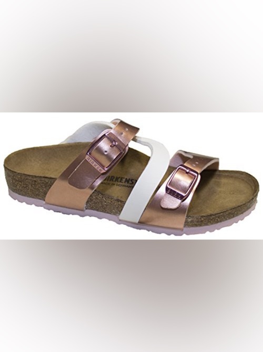 Birkenstock Salina Kids Soft Metallics Rose White Birko-Flor Size 34 Summer